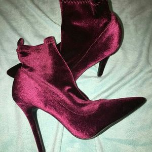 Velvet low top heels